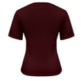 thumbnail image 6 of Aueoeo Plus Size Women's Solid Color Short Sleeve Camisole with Built-In Soft Cups Casual Seamless Wearable Bra Tops for Home (Xl–5Xl),Wine,XXXL, 6 of 6