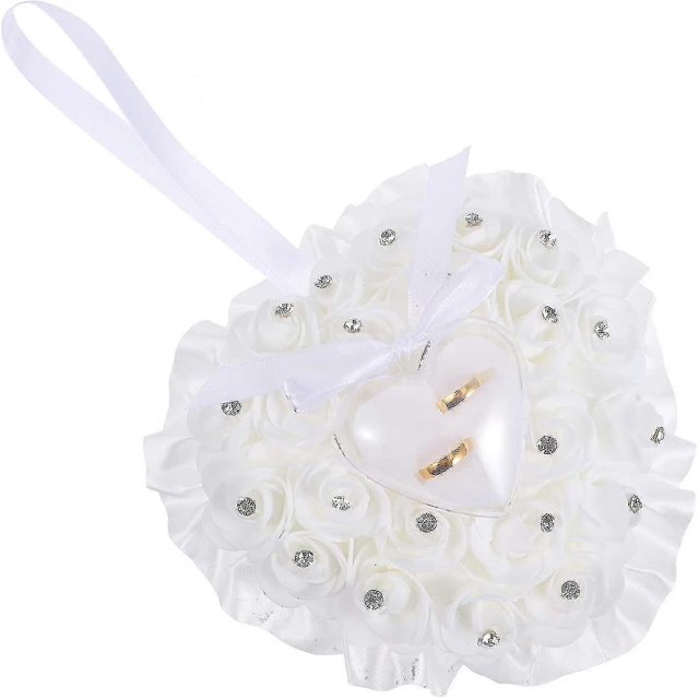 2025 Wedding Ring Shaped Wedding Ring Ring Box Wedding Ring Ring Box Wedding Keepsake White(1pcs)