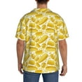 thumbnail image 3 of Lsque Ears Of Corn print Men's Cuban Collar Short Sleeve Shirt Summer Beachwear Casual Button Down Fashionable Vacation Leisure Shirt-4X-Large, 3 of 7