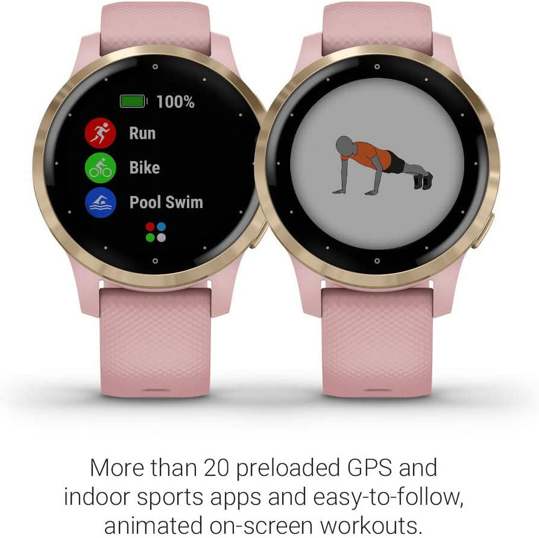 Garmin Vívoactive 4S, Smaller-Sized GPS Smartwatch, Features Music, Body  Energy Monitoring, Animated Workouts, Pulse Ox Sensors and More, PVD  Black/Slate : : Sports & Outdoors