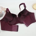 thumbnail image 5 of Bigersell Wireless T-Shirt Bra Women Seamless Push-up Padded Bras Comfortable Breathable Solid Color Wire-Free Brassiere Hook and Eye Closure Everyday Bras Wine XL, 5 of 5