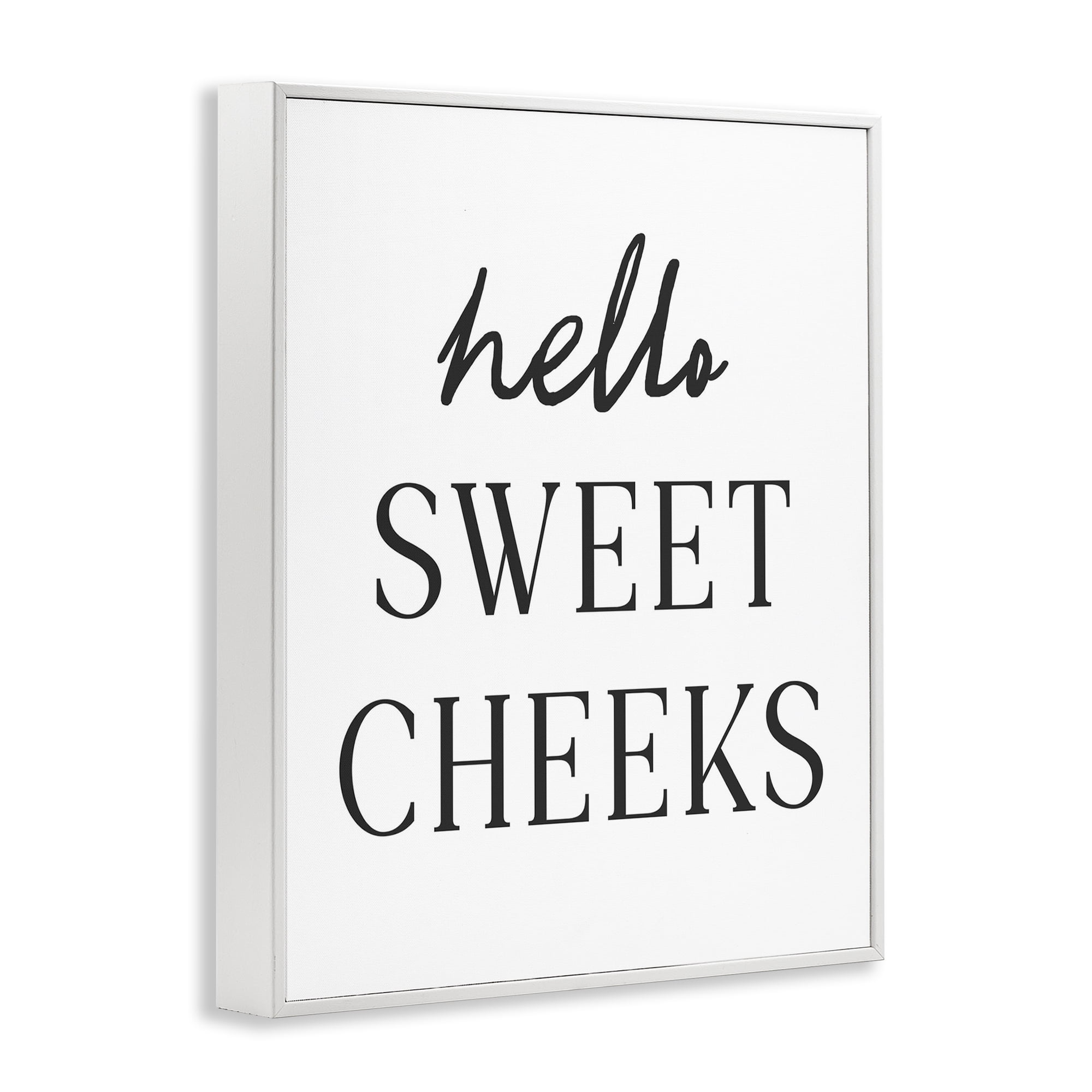 Stupell Industries Sweet Cheeks Bathroom Humor White Framed Giclee Art, design by Lettered and Lined