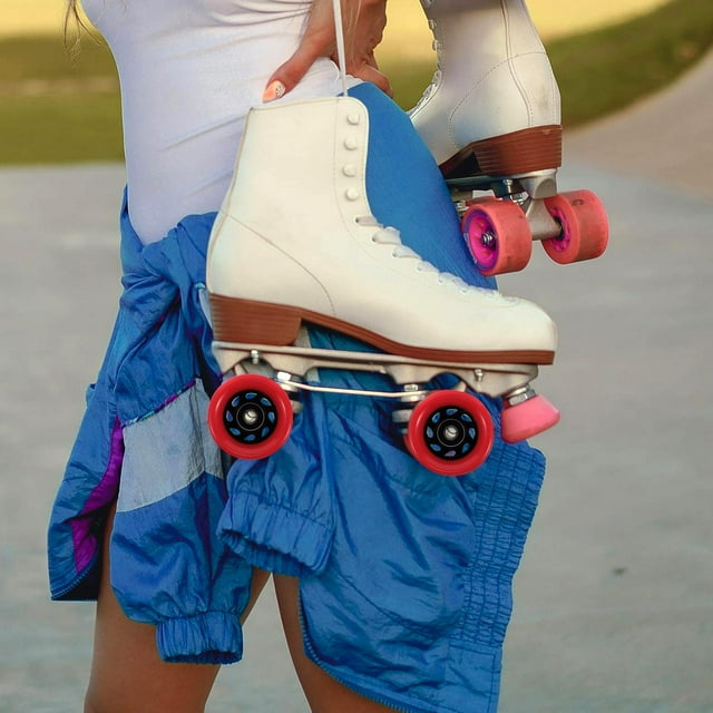 DEEPCRAFF 1Pcs Patins à Roulettes en Pu pour Patins Intérieurs Design Détachable Facile à Glisser Confortable