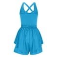 thumbnail image 3 of Qiopertar Women's Summer Sleeveless Jumpsuit Back Cross Casual Comfy Sports Romper Yoga Tennis Dress Solid Color Outdoor Breathable Activewear, Light Blue XXL, 3 of 5