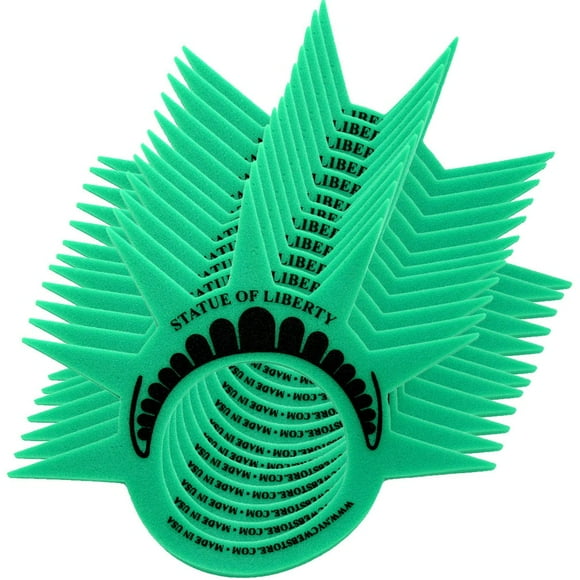 ((Pack of 250) Fun Statue of Liberty Crowns Hats Visors and Caps. (Made in USA) Liberty Costume Hats for New York City Theme Parties Green