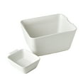 thumbnail image 3 of Denmark Tools for Cooks 2-Piece Ceramic Chip & Dip Serving Bowl Set Dips Appetizers, White, 3 of 5