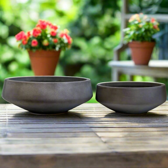 Brivara Smooth Bowl Planter Set (Set of 2)