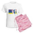 thumbnail image 6 of CafePress - I Stand With Ukraine Flag American Flag Su Pajamas - Women's Short Sleeve Print T-Shirt and Pants Light Cotton Pajama Set, 6 of 7