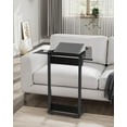 thumbnail image 2 of Folding TV Tray for Eating, Foldable Laptop Table with Mouse Tray for Work, C Shaped End Table for Couch, Sofa Side Desk for Living Room, Bedroom, Black, 2 of 14