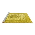thumbnail image 2 of Ahgly Company Machine Washable Indoor Round Medallion Yellow Traditional Area Rugs, 8' Round, 2 of 4