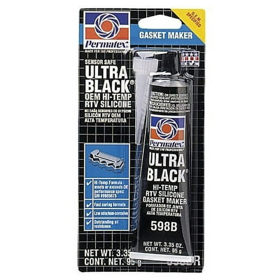 Ultra Silicone Rtv Gasket Maker, 3.35 Oz, Tube, Ultra Black | Bundle of 5 Each