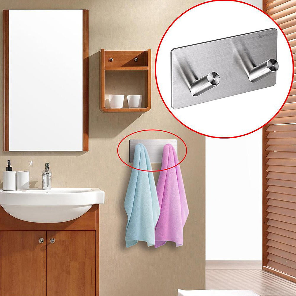 Sortwise M Self Adhesive Bathroom Towel Hook Stainless Steel Wall