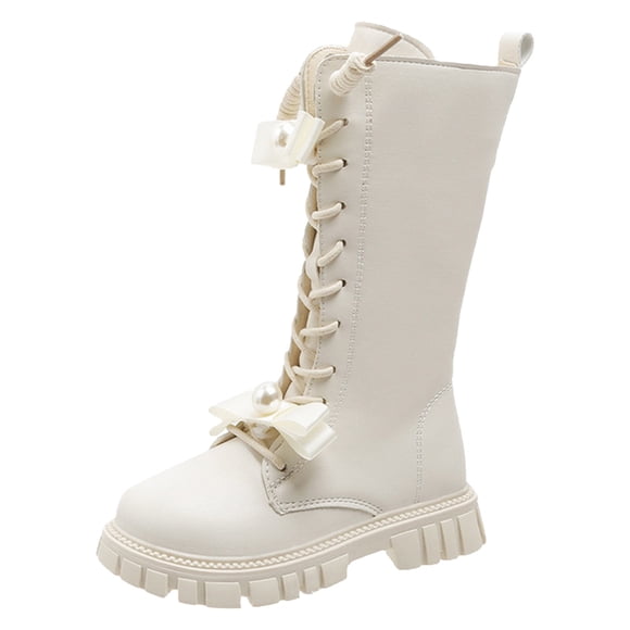 FhsagQ Boots Girls Cowboy Boots Size 4 New Winter Style Velvet Children's Style Boots Children's High Leather Boots Girls Cowboy Boots Brown Girls Cowboy Boots Size 4 Black Beige 35