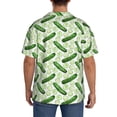 thumbnail image 3 of Gukieu Green Cucumber1 Print Men's Short-sleeved Shirts, Button-down Pocket Shirts, T-shirts, Beach Vacation Travel Summer Clothing-Small, 3 of 5