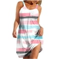 thumbnail image 2 of Ovzne Robes d'Été pour Femmes 2025 Robe Printemps et Été Vacances Bouton Col en V Robe à Bretelles Robe Imprimée Liquidation, 2 of 7