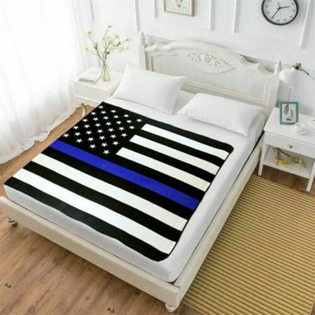 UPC: 0753569813054 | Thin Blue Line Blanket Blue Lives Matter Police Blanket Support Local Police Dep