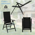 thumbnail image 3 of Costway Patio Aluminum Outdoor Lounging Padded Seat and Adjustable Backrest Folding Chair, Black, 3 of 10