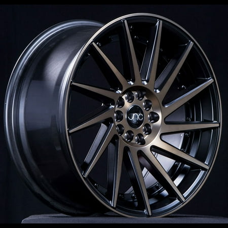 For 19x10.5 inch (1 Single Wheel Only) JNC Wheels - 19" JNC051 Matte Black Machined Bronze Face Rim - 5x120 JNC Wheels-35518746636
