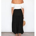 thumbnail image 4 of Womens Boho Maxi Skirt Elastic High Waist A-Line Pleated Ruffle Flowy Long Skirts, 4 of 6