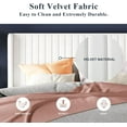 thumbnail image 4 of Allewie Queen Size Velvet Bed Frame/Vertical Channel Tufted Wingback Headboard/Upholstered Platform Bed/Strong Wooden Slats/No Box Spring Needed/Easy Assembly/White, 4 of 8
