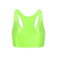 thumbnail image 4 of inlzdz Womens Oily Glossy U Neck Racerback Crop Tank Top for Sports Workout Fluorescent Green XL, 4 of 7