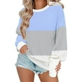 thumbnail image 2 of Pisexur Chandails en Molleton pour Femmes Col Rond Patchwork Colorblock Chandail Mode Décontracté Manches Longues pour Femmes Chandails en Molleton Amples pour Femmes, 2 of 5