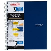 Five Star Wirebound Notebook - 3 Sub 150ct CR, Navy