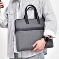 thumbnail image 1 of Portable Large Capacity Cloth Briefcase, Document Bag For Business Meeting Training, Durable Warp Cloth Material, Multiple Compartments, Ergonomic Handle, Ideal For Men's Gift, 1 of 7
