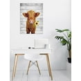 thumbnail image 6 of HFDF Farmhouse Cow Canvas Wall Art Funny Brown Cow with Sunflower its Mouth Canvas Art Farm Cattle Canvas Wall Art Decor for Livg Room Brown Bedroom Bathroom Decor, 12x16inch Framed, 6 of 6