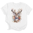 thumbnail image 3 of Men's Casual Short Sleeve T Shirt With Deer Head Print Comfortable Round Neck Tee For Daily Wear Spring Summer Fall Basic Top, 3 of 3