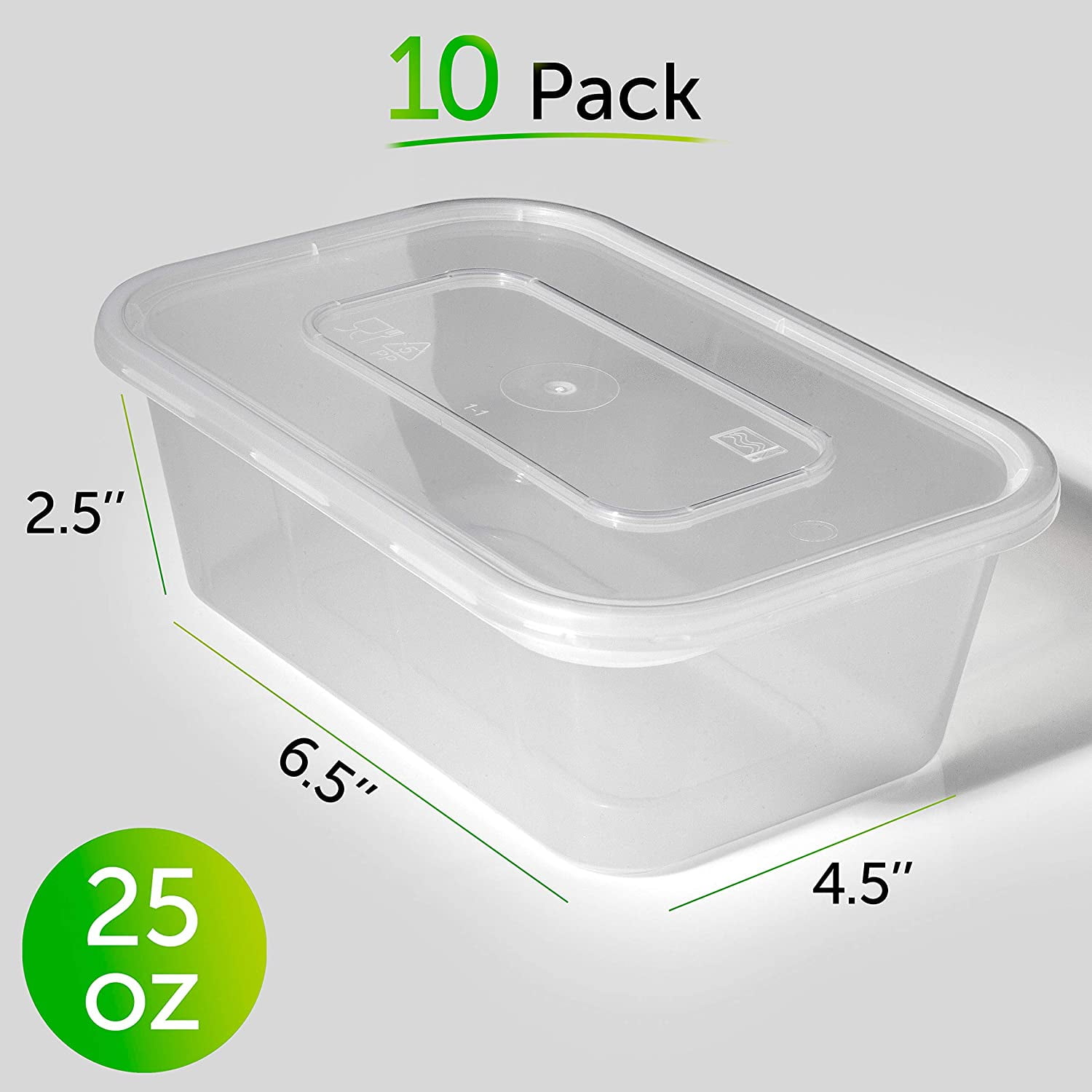  Ensbelei 25oz Plastic Food Prep Containers with Lids