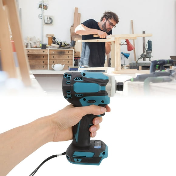 Portable Impact Drill Kit, High Concentricity 3 LED Lights Precise Shutdown Control Lithium Ion Brushless Impact Driver  for Home Decoration