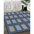 thumbnail image 2 of Ahgly Company Indoor Round Patterned Dark Blue Grey Blue Novelty Area Rugs, 6' Round, 2 of 6