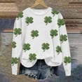 thumbnail image 4 of Felirenzacia Women’s Shamrock Sweatshirt St. Patrick’s Day Pullover Tops Lucky Graphic Shirt Casual Fleece Long Sleeve, Multicolor,M, 4 of 4