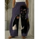 thumbnail image 1 of Pantalones de mujer europeos y americanos con estampado de grafiti, pantalones casuales holgados con bolsillos, 1 of 6