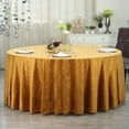 thumbnail image 2 of Balsa Circle 120" Gold Round Premium Velvet Tablecloth Reception Catering Linens Banquet, 2 of 8