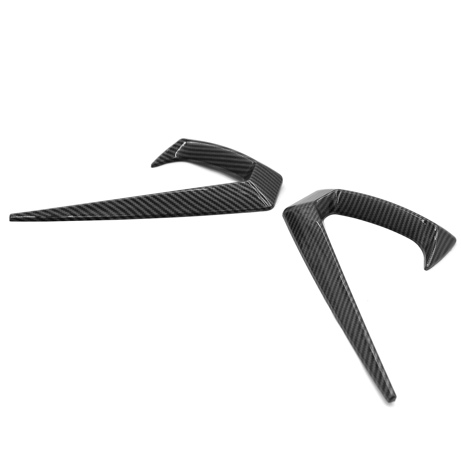 Ikon Motorsports Side Fender Trim Compatible with 2025-2026 Tesla Model Y Juniper, IKON Style Vent Molding Cover ABS Plastic Air Flow Intake Decor 2PC Carbon Fiber Print Garnish Spoiler Fin