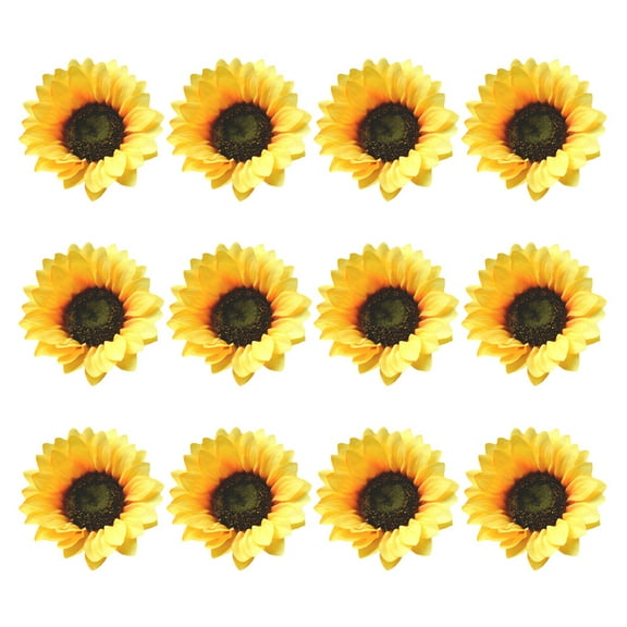 OFFIGAM 12Pcs Artificial Sunflower Hair Clips for Women, Kids, Party, Wedding, Restaurant Decor and Ideas