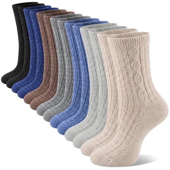 Loritta Secret Womens Crew Socks, 7 Pairs Cotton Knit Casual Dress Breathable Ladies Socks for Women, Size 9-11