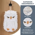thumbnail image 3 of Unique Bargains Cute Owl Chenille Hanging Hand Towels White 11" x 9", 3 of 6