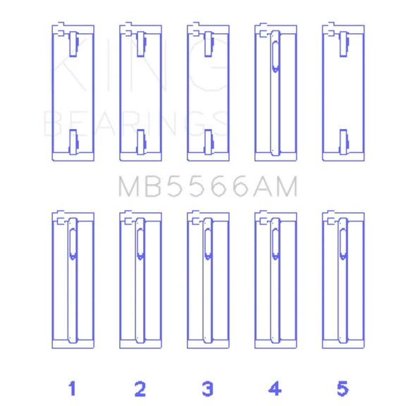 King Engine Bearings Engine Crankshaft Main Bearing Set MB5566AM Fits select: 1995-2005 VOLKSWAGEN PASSAT, 1981-2004 VOLKSWAGEN JETTA