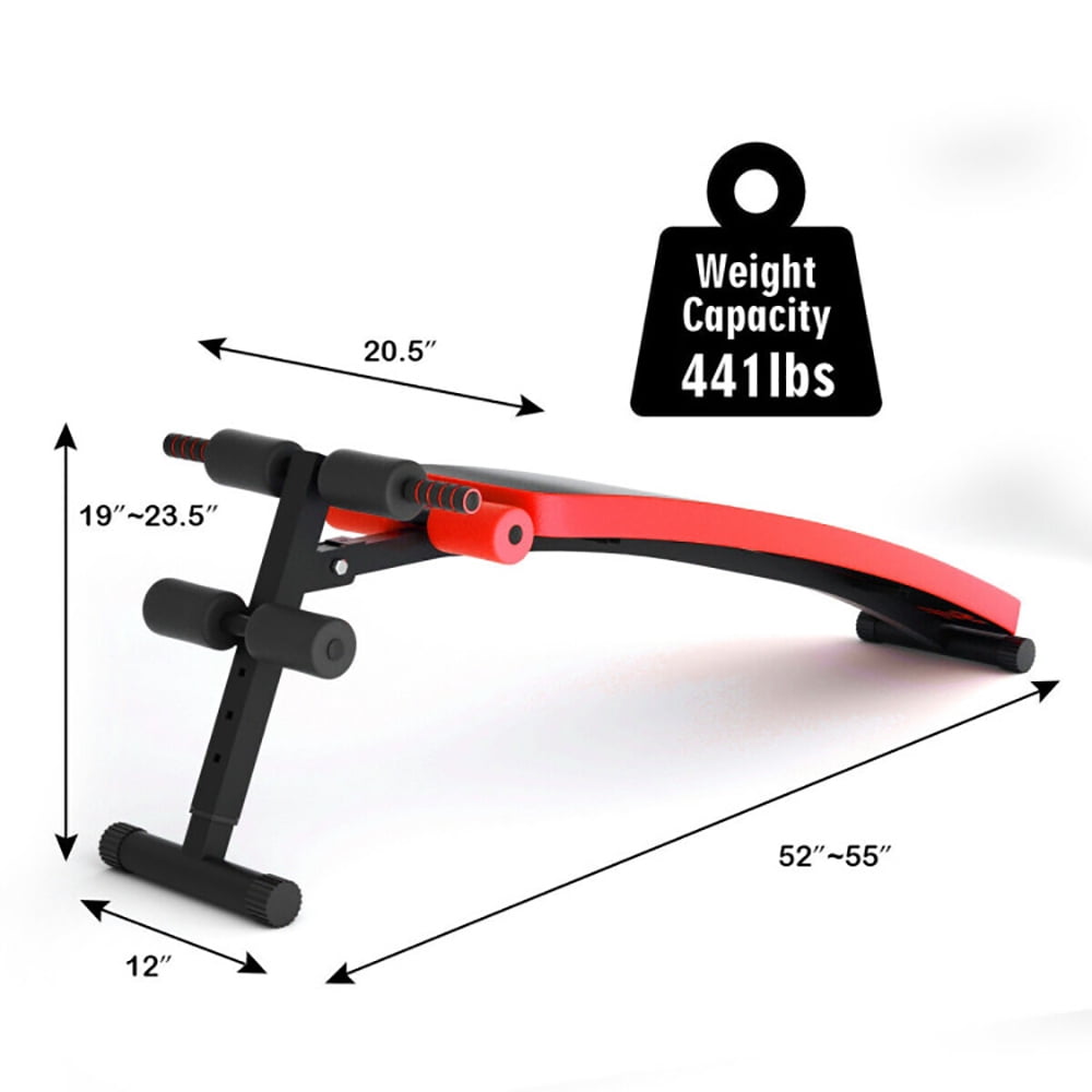 Kadyn Adjustable Ab Sit Up Bench, Exercise Bench, Workout Bench,Folding Weight Bench Adjustable Sit-up Board Workout Slant Bench-Red
