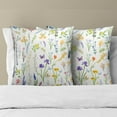 thumbnail image 3 of Summer Flowers Throw Pillow Covers 18 X 18 Inch Set of 2 Wild Herb Floral Botanical Plants Square Accent Pillowcases Hidden Zipper Cushion Cover Home Decor Sofa Bed Couch, 3 of 5