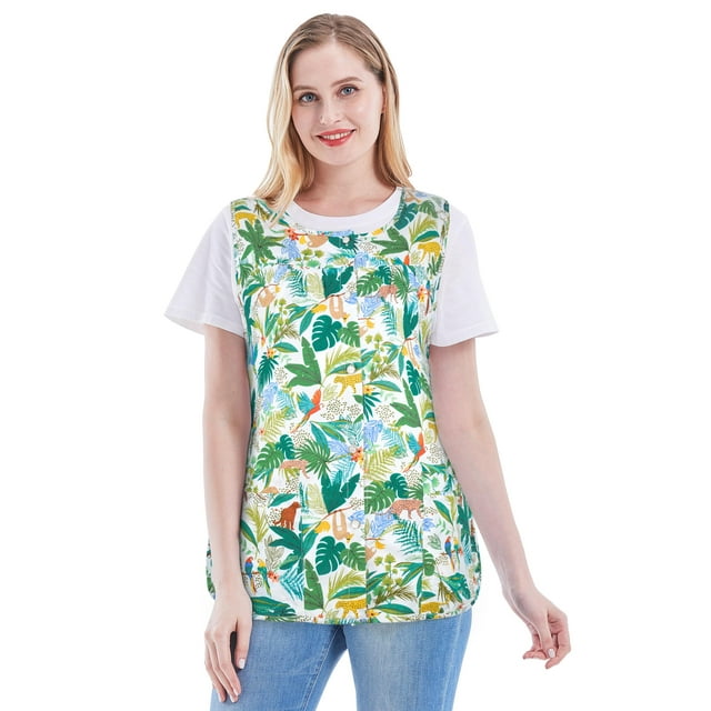 Delantal Cobbler Nanxson para mujer CF3177, de poliéster-algodón, hoja blanca