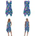 thumbnail image 3 of Xixirimido Tropical Flowers Blue Couples Matching Vacation Outfits Men's Breathable Short Sleeve Shirt & Women's Irregular Hem Dress Coordinated Summer Wear for Dating, 2XL, 3 of 7