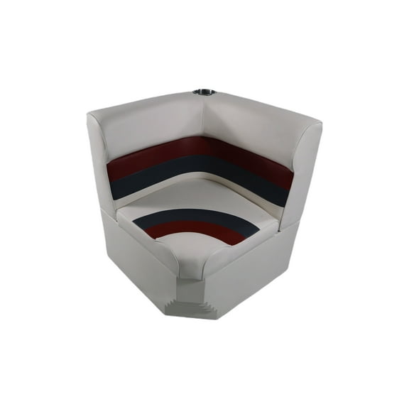 Horizon Manufacturing Premium Series Pontoon Radius Corner Cushion Set/Base 3007-AAEC White/Red/Charcoal