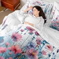 thumbnail image 4 of Homewish Chic Floral 7-Piece Reversible King Comforter Set for Kids, Spring Garden Design, 4 of 8