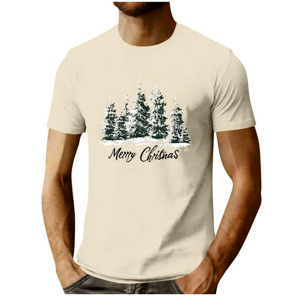Christmas Shirts for Men:Funny Santa Claus Crewneck Graphic Higher Quality Printed Short Sleeve T-Shirt