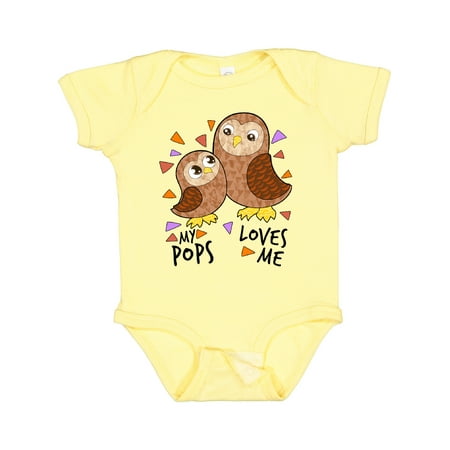 

Inktastic My Pops Loves Me- Cute Owl Family Gift Baby Boy or Baby Girl Bodysuit