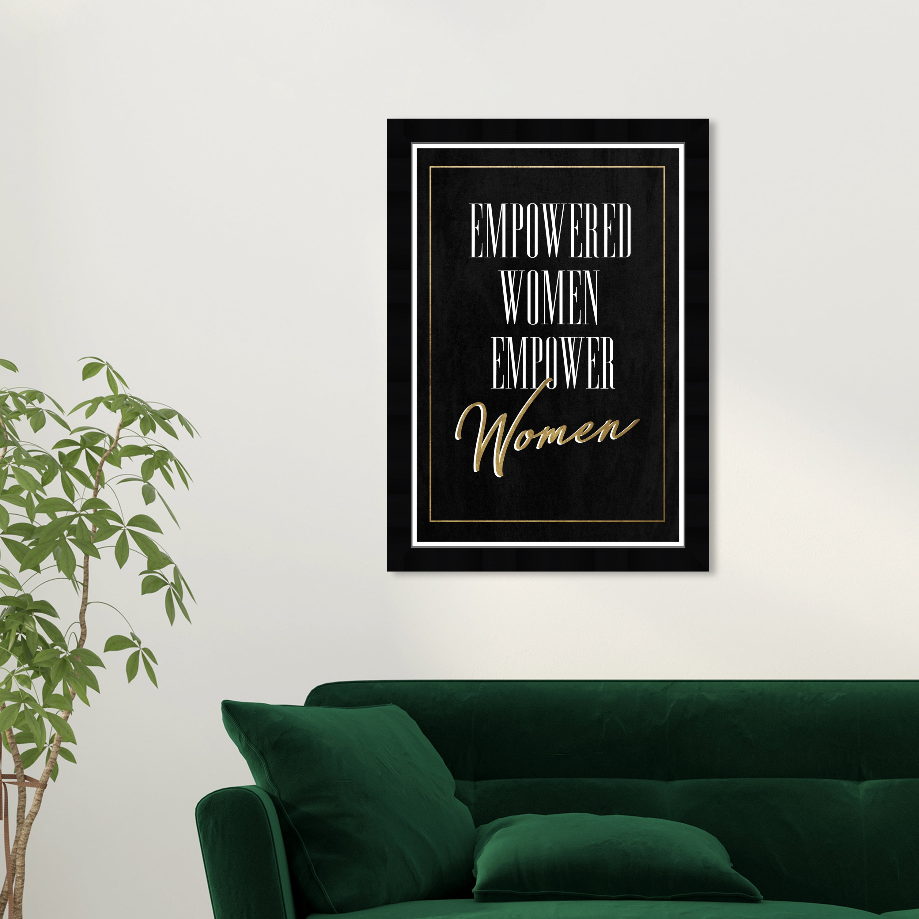 Wynwood Studio Prints Empowered Women Typography and Quotes Empowered Women Quotes and Sayings Wall Art Canvas Print Black Metallic Gold 13x19